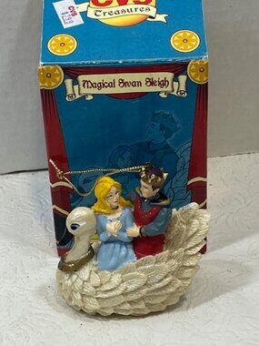 2001 The Nutcracker Magical Swan Sleigh Clara Prince Christmas Tree Ornament 3"H